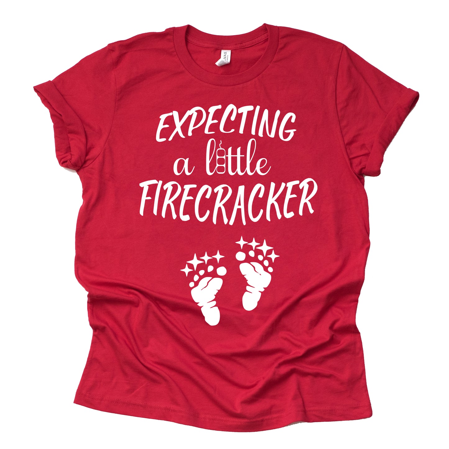 Expecting a Little Firecracker Shirt, July 4th Baby Announcement Shirt Pregnancy, Pregnancy Reveal shirt, Causal Short Sleeve