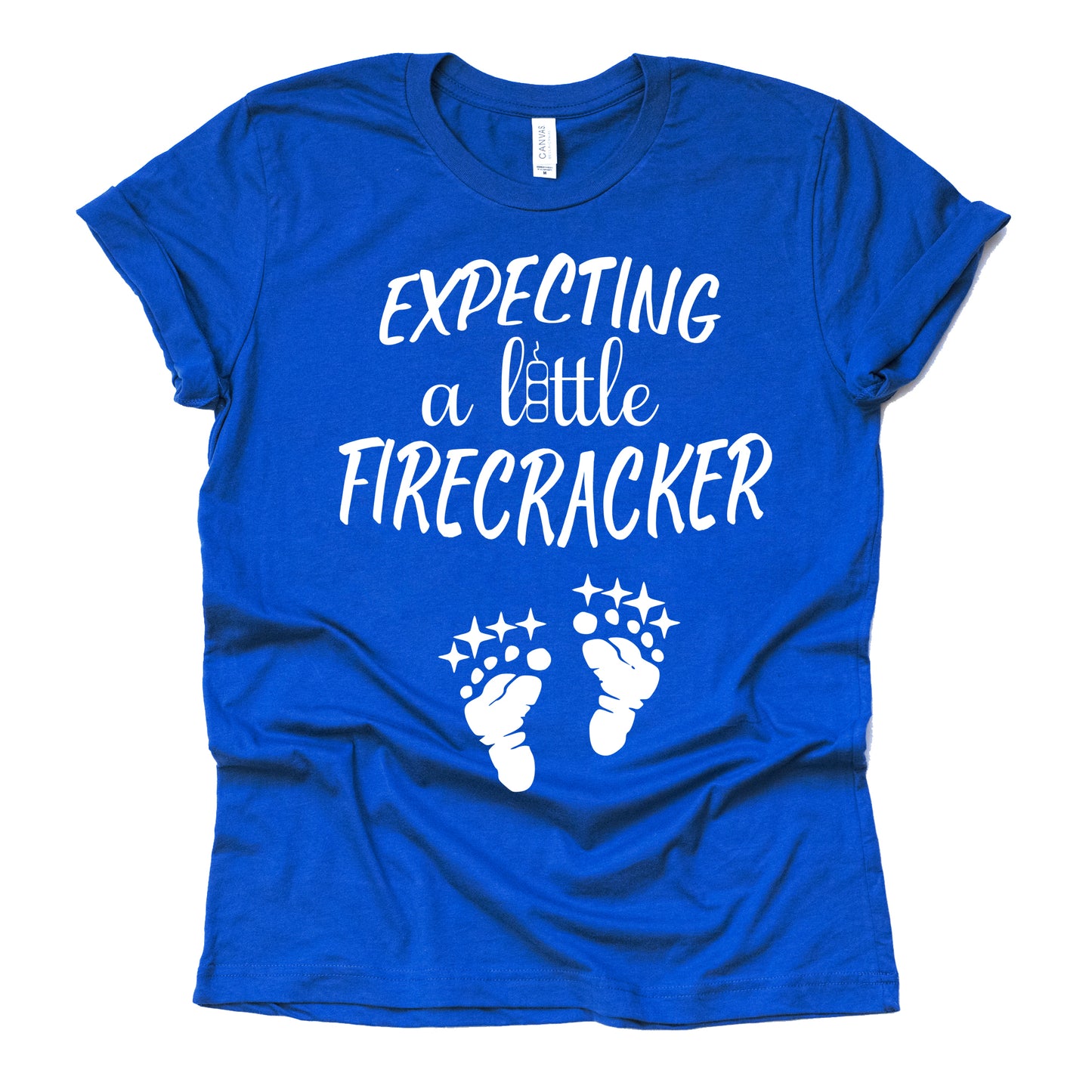 Expecting a Little Firecracker Shirt, July 4th Baby Announcement Shirt Pregnancy, Pregnancy Reveal shirt, Causal Short Sleeve