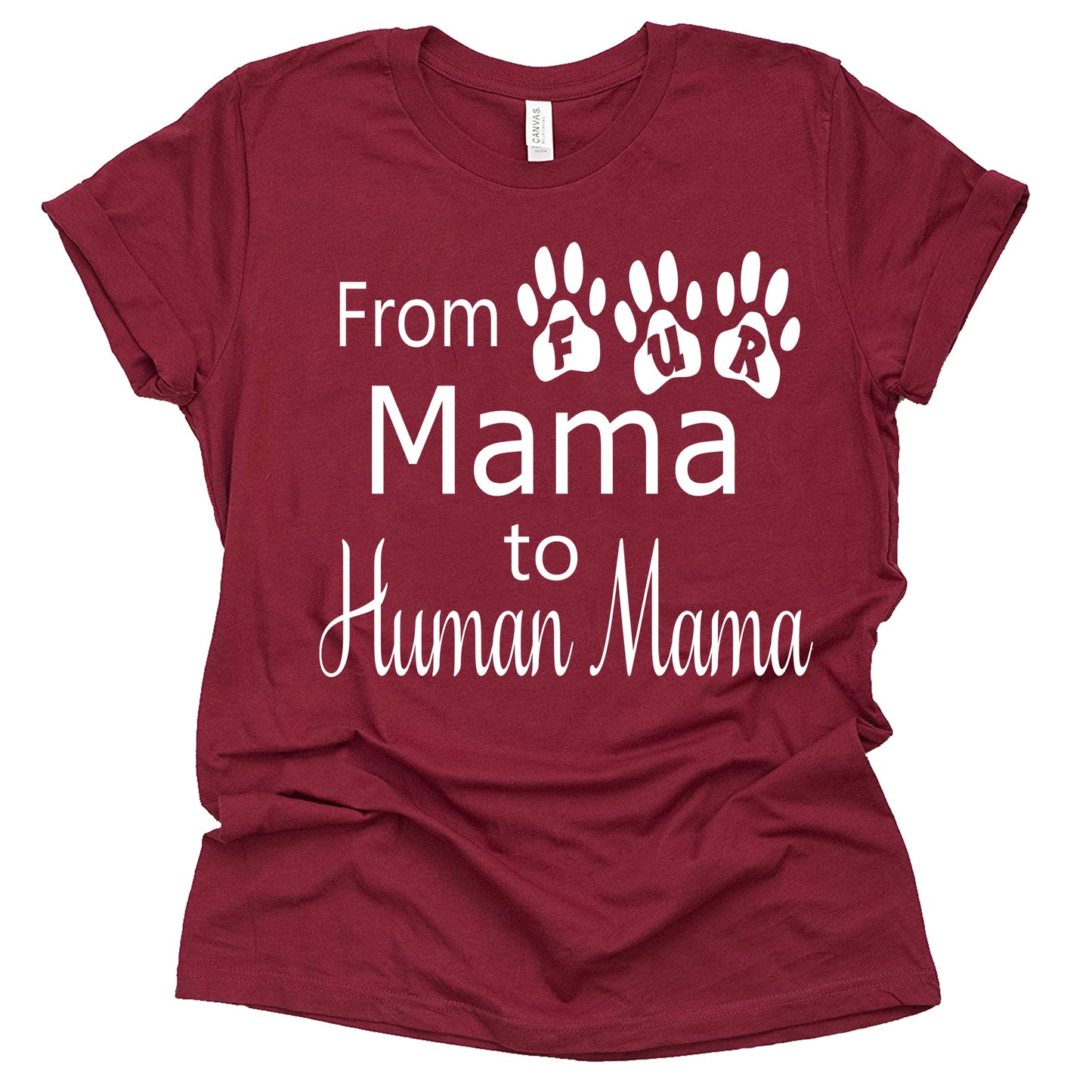 From Fur Mama to Human Mama Shirt, Pregnancy Announcement Shirt, Casual Shirt Sleeve