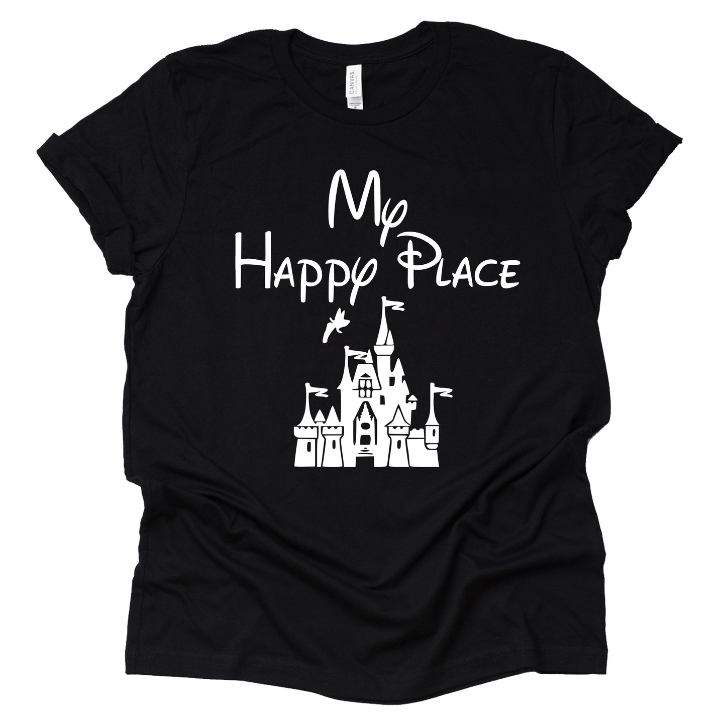 My Happy Place Shirt, Disney Theme Park Shirt, Castle T-Shirt, Unisex Casual Short Sleeve