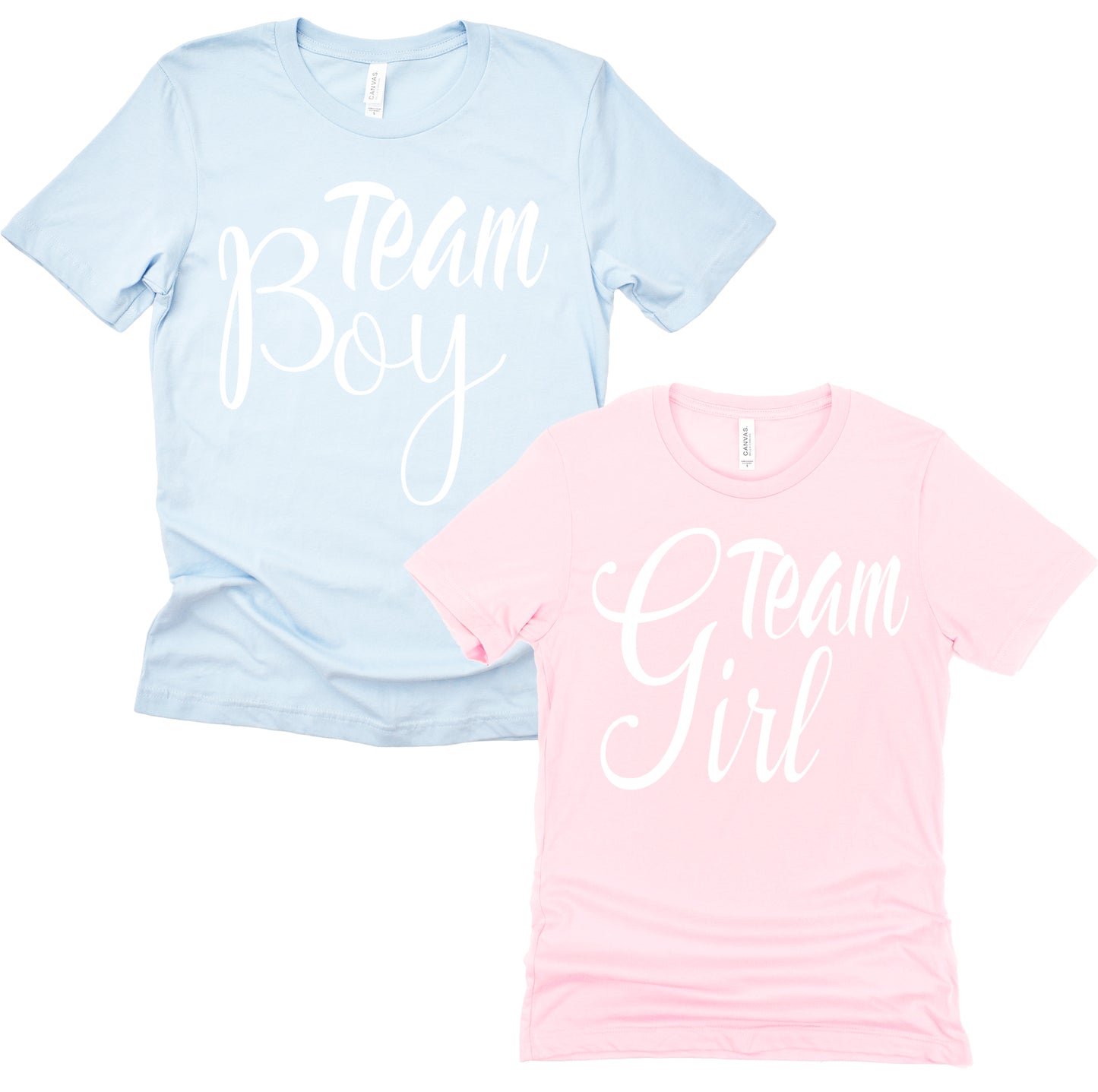 Team Girl Team Boy Baby Shower Party Gender Reveal Unisex Short Sleeve Blue Pink Shirt