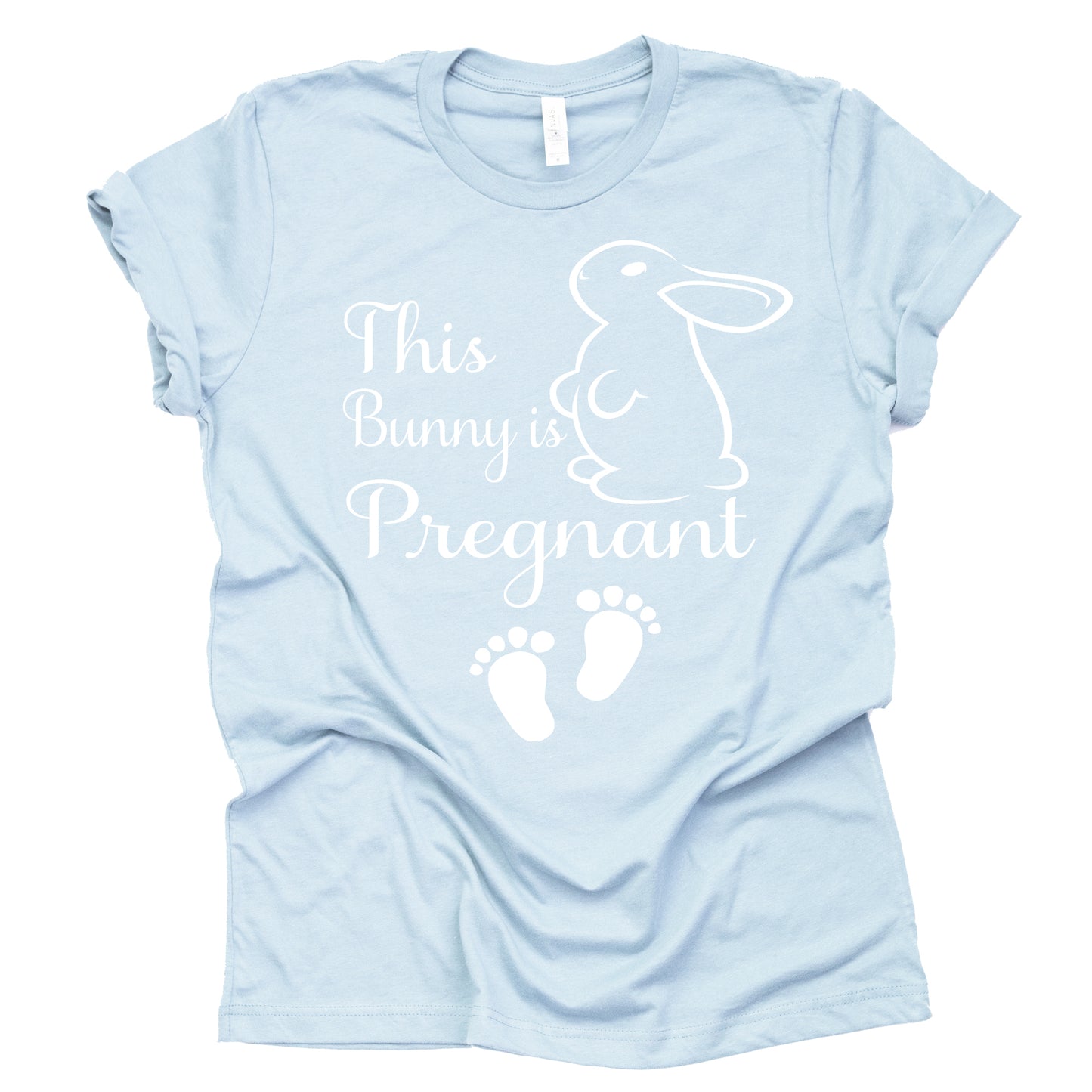 This Bunny is Pregnant, Easter Pregnancy Shirt, Pregnancy Announcement Shirt, Unisex Short Sleeve