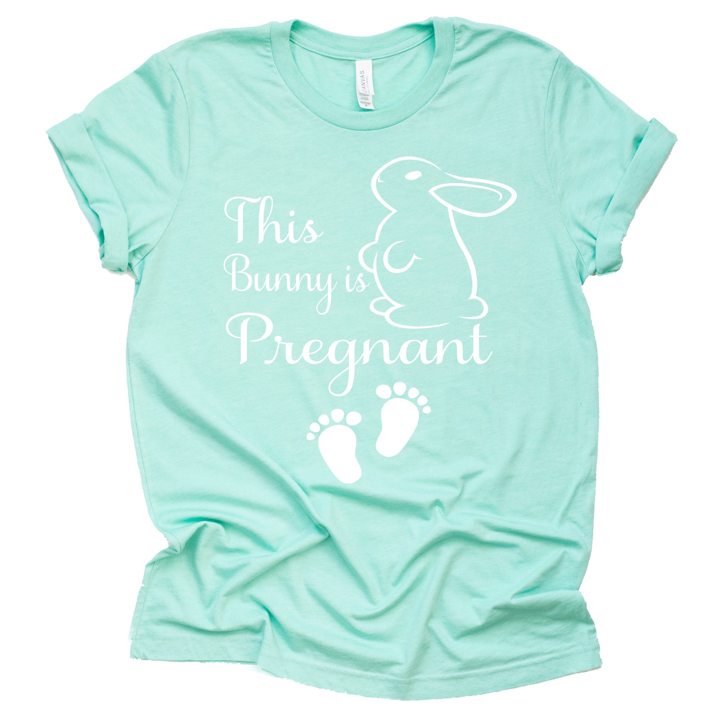 This Bunny is Pregnant, Easter Pregnancy Shirt, Pregnancy Announcement Shirt, Unisex Short Sleeve