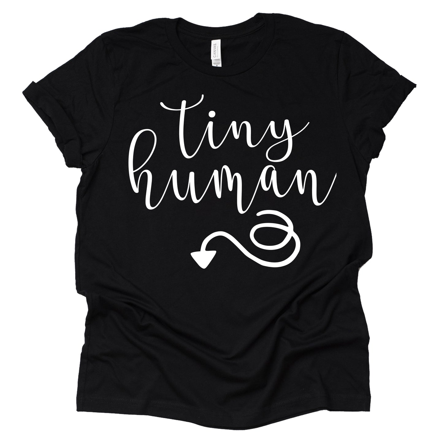 Tiny Human Maternity Shirt, Pregnancy Announcement Shirt, Unisex Short Sleeve