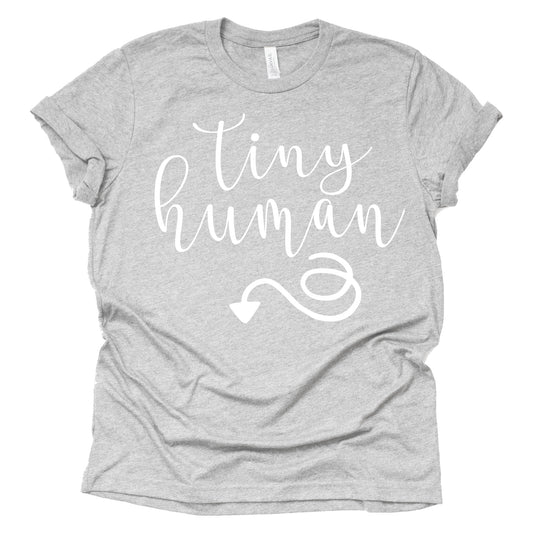 Tiny Human Maternity Shirt, Pregnancy Announcement Shirt, Unisex Short Sleeve
