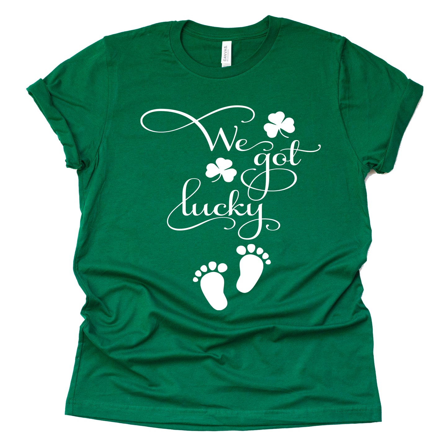 We got Lucky Shirt, Pregnancy Announcement Shirt, Surprise Pregnancy Announcement, Green Shirt